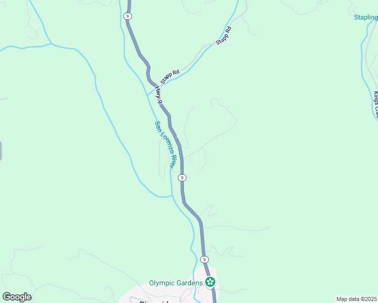 map of restaurants, bars, coffee shops, grocery stores, and more near 128 Ramona Drive in Boulder Creek
