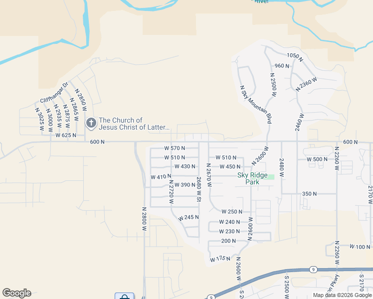 map of restaurants, bars, coffee shops, grocery stores, and more near 2697 West 570 North in Hurricane