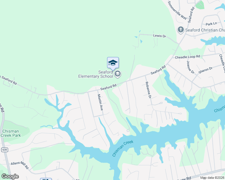 map of restaurants, bars, coffee shops, grocery stores, and more near 1009 Seaford Road in Seaford