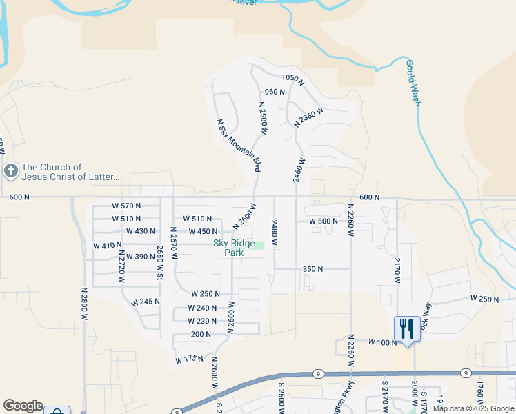 map of restaurants, bars, coffee shops, grocery stores, and more near 554 North 2600 West in Hurricane