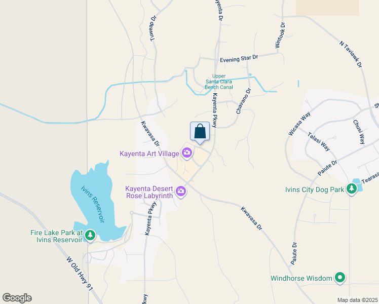 map of restaurants, bars, coffee shops, grocery stores, and more near 888 Coyote Gulch Court in Ivins