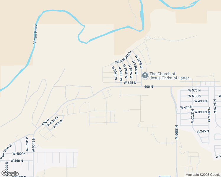 map of restaurants, bars, coffee shops, grocery stores, and more near East 590 North in Hurricane