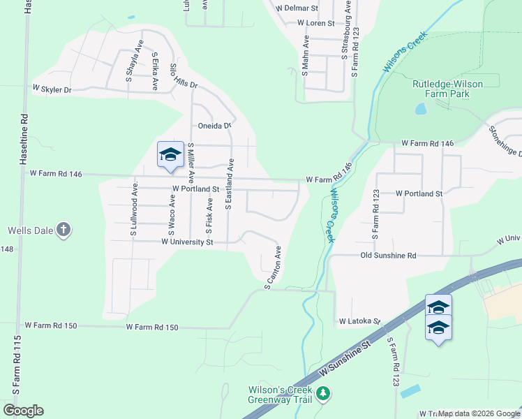 map of restaurants, bars, coffee shops, grocery stores, and more near 4525 West Kingsbury Street in Springfield