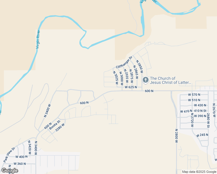 map of restaurants, bars, coffee shops, grocery stores, and more near 3073 West 625 North in Hurricane