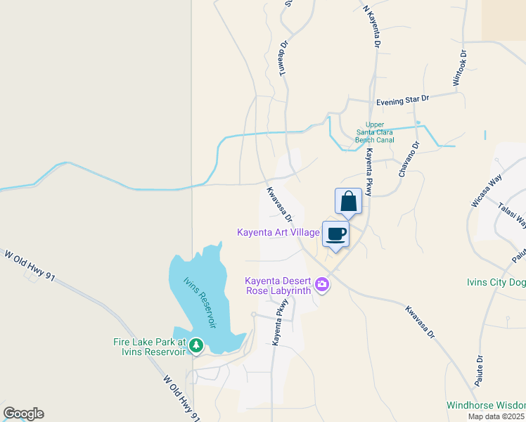 map of restaurants, bars, coffee shops, grocery stores, and more near 1376 Talachiro Circle in Ivins