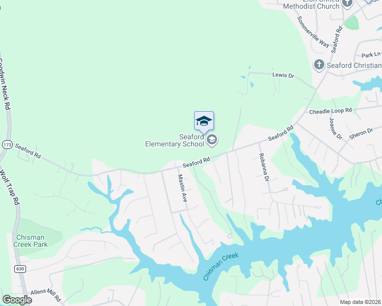 map of restaurants, bars, coffee shops, grocery stores, and more near 1009 Seaford Road in Seaford