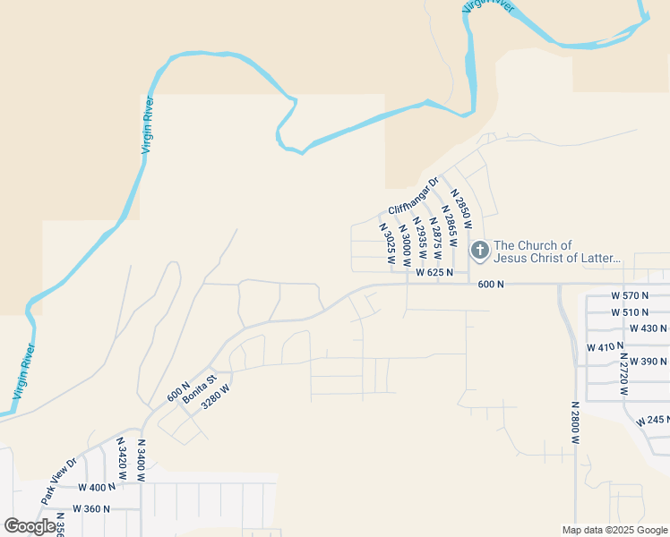 map of restaurants, bars, coffee shops, grocery stores, and more near 3088 West 625 North in Hurricane