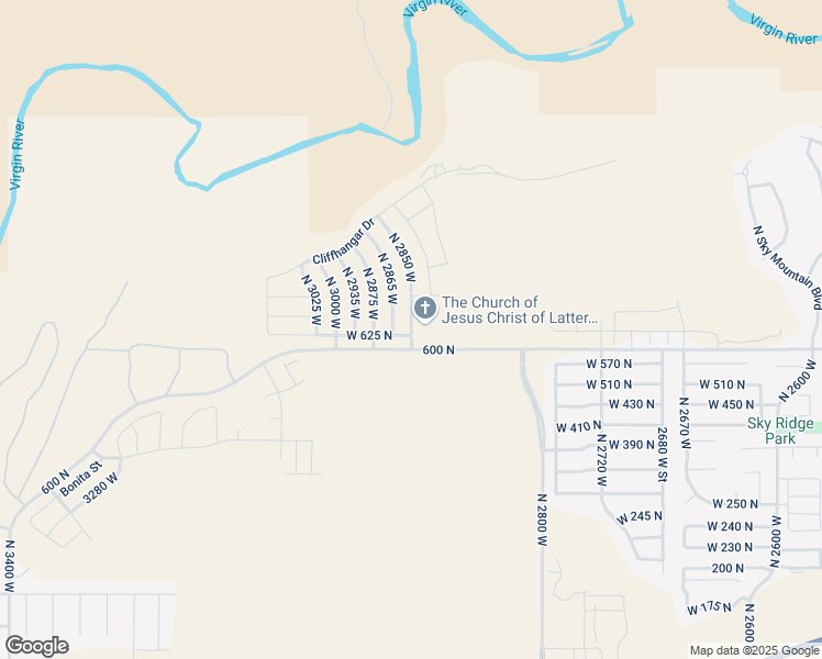 map of restaurants, bars, coffee shops, grocery stores, and more near 493 N 2850 West in Hurricane