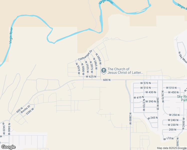 map of restaurants, bars, coffee shops, grocery stores, and more near 628 North 2875 West in Hurricane