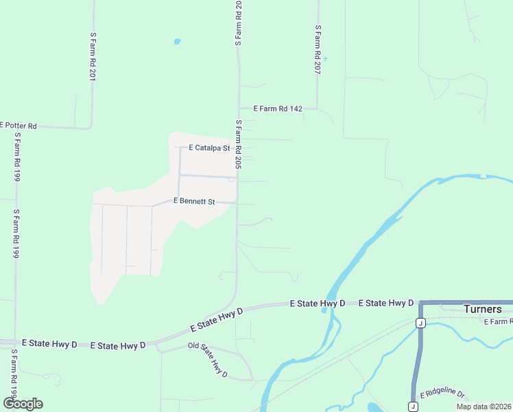 map of restaurants, bars, coffee shops, grocery stores, and more near 1380 North Farm Road 89 in Springfield