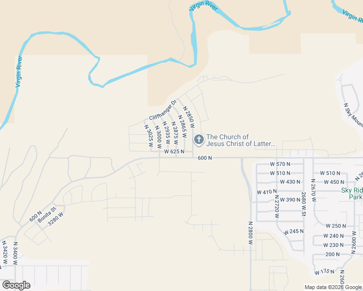map of restaurants, bars, coffee shops, grocery stores, and more near 645 North 2865 West in Hurricane