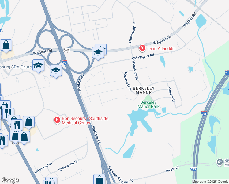 map of restaurants, bars, coffee shops, grocery stores, and more near 538 Scott Street in Petersburg