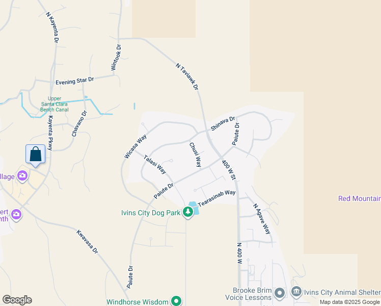 map of restaurants, bars, coffee shops, grocery stores, and more near 993 Chusi Way in Ivins