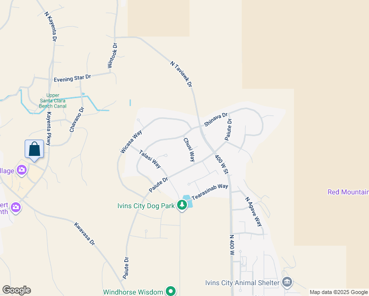 map of restaurants, bars, coffee shops, grocery stores, and more near 993 Chusi Way in Ivins