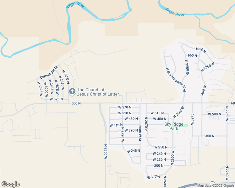 map of restaurants, bars, coffee shops, grocery stores, and more near 648 North 2740 West in Hurricane