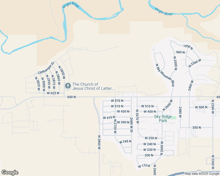 map of restaurants, bars, coffee shops, grocery stores, and more near 648 North 2740 West in Hurricane