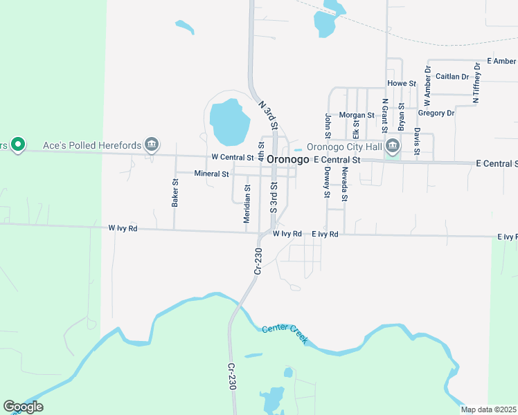 map of restaurants, bars, coffee shops, grocery stores, and more near 237-371 South 3rd Street in Oronogo