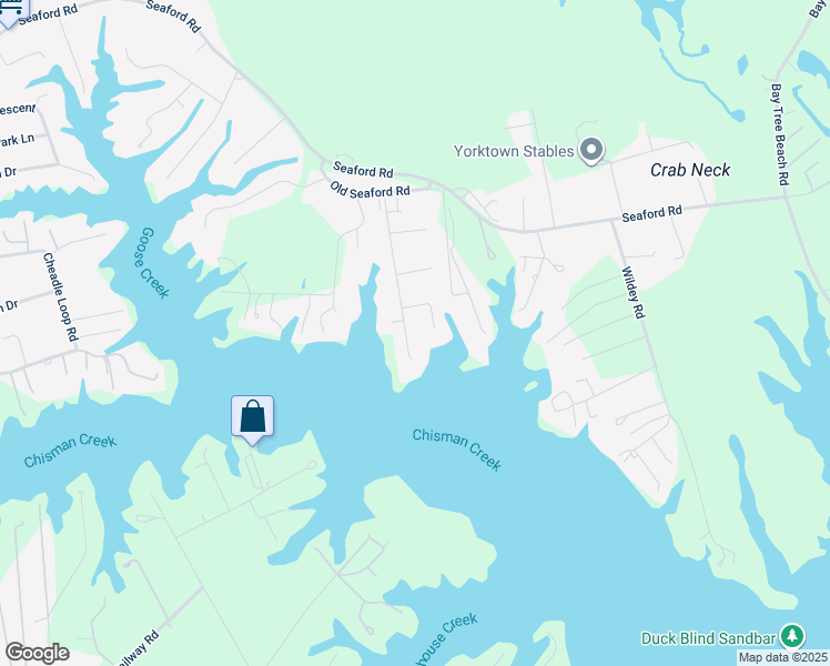 map of restaurants, bars, coffee shops, grocery stores, and more near 409 Crockett Road in Seaford