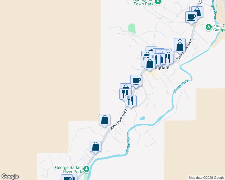 map of restaurants, bars, coffee shops, grocery stores, and more near 117 Gifford Park Drive in Springdale