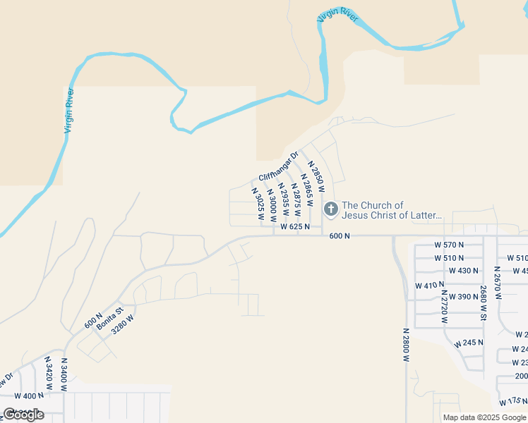 map of restaurants, bars, coffee shops, grocery stores, and more near 674 North 3025 West in Hurricane