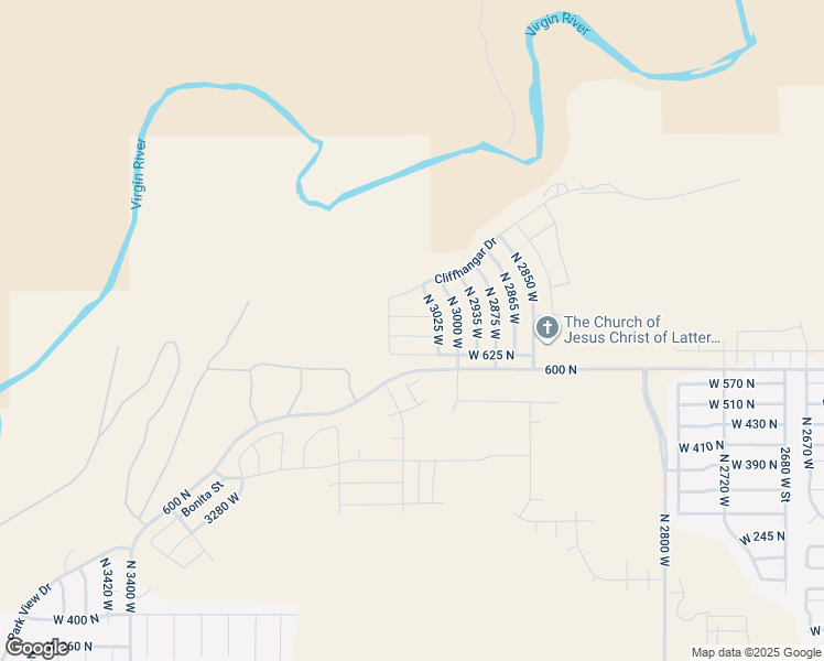 map of restaurants, bars, coffee shops, grocery stores, and more near 3050 West 670 North in Hurricane