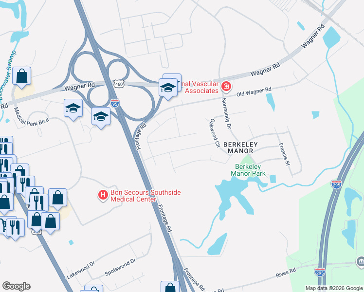 map of restaurants, bars, coffee shops, grocery stores, and more near 521 Scott Street in Petersburg