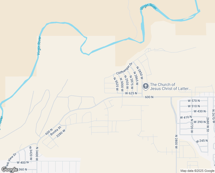 map of restaurants, bars, coffee shops, grocery stores, and more near 3064 West 670 North in Hurricane