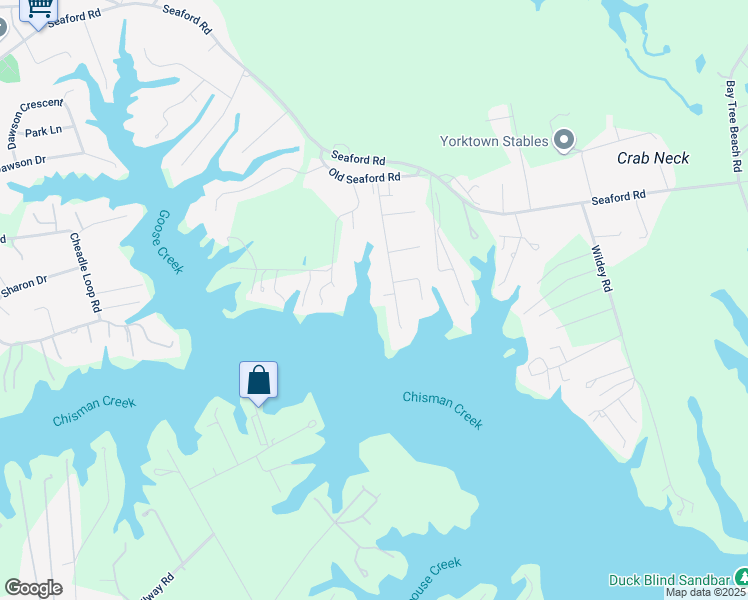 map of restaurants, bars, coffee shops, grocery stores, and more near 402 Crockett Road in Seaford