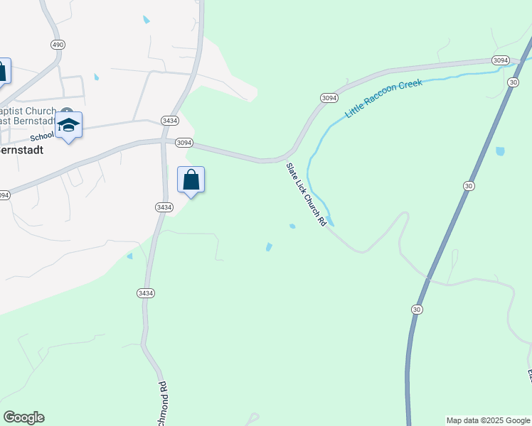map of restaurants, bars, coffee shops, grocery stores, and more near 1268 Kentucky 3434 in East Bernstadt