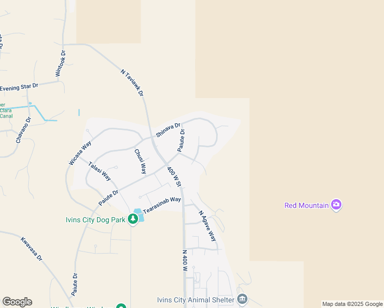 map of restaurants, bars, coffee shops, grocery stores, and more near 367 Shinob Kai Way in Ivins