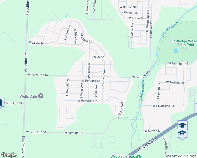 map of restaurants, bars, coffee shops, grocery stores, and more near 4615 W Portland St in Springfield