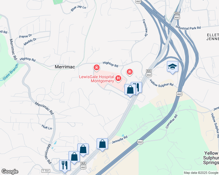 map of restaurants, bars, coffee shops, grocery stores, and more near 790-794 Davis Street in Blacksburg