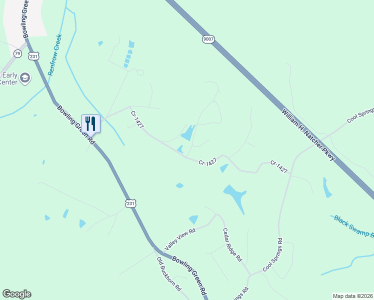 map of restaurants, bars, coffee shops, grocery stores, and more near 26-52 Shar-Ro-Lais Ln in Morgantown