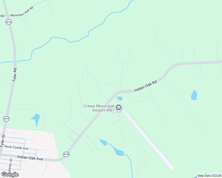 map of restaurants, bars, coffee shops, grocery stores, and more near Pine Ridge Drive in Crewe