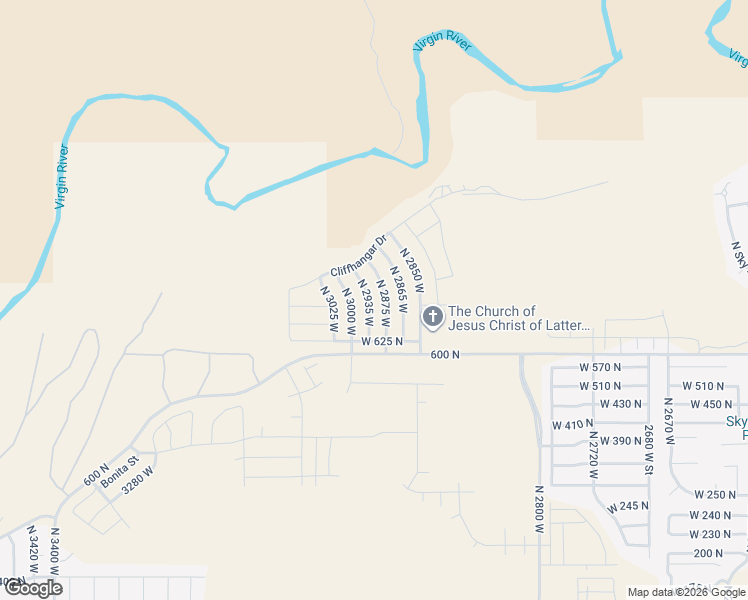 map of restaurants, bars, coffee shops, grocery stores, and more near 724 North 2935 West in Hurricane