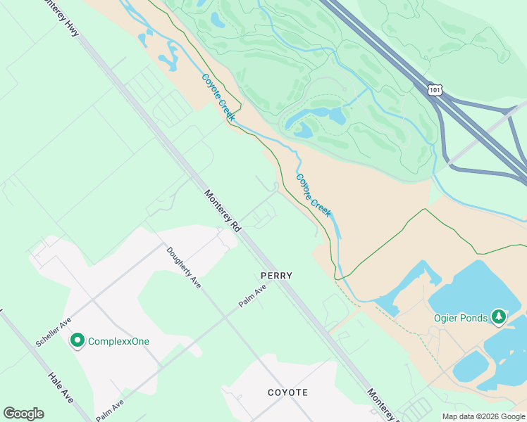 map of restaurants, bars, coffee shops, grocery stores, and more near 9860 Monterey Road in Morgan Hill
