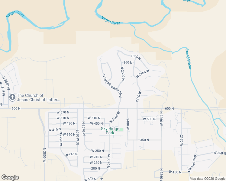 map of restaurants, bars, coffee shops, grocery stores, and more near 743 N Sky Mountain Blvd in Hurricane