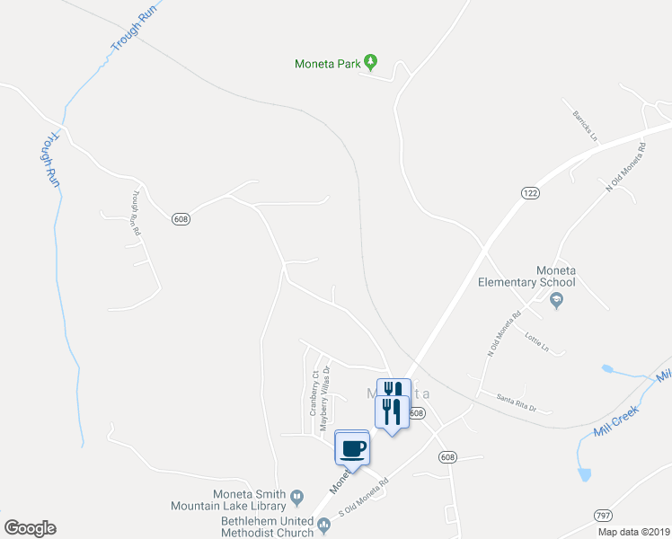 map of restaurants, bars, coffee shops, grocery stores, and more near 5704 Altice Road in Moneta