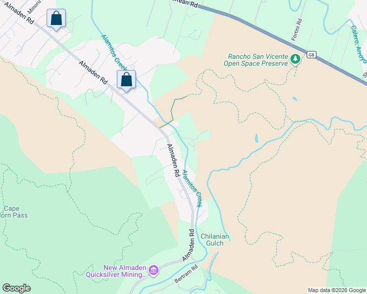 map of restaurants, bars, coffee shops, grocery stores, and more near 20580 Almaden Road in San Jose
