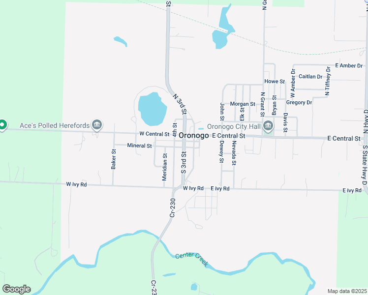 map of restaurants, bars, coffee shops, grocery stores, and more near 237 South 3rd Street in Oronogo
