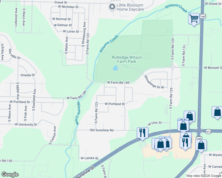 map of restaurants, bars, coffee shops, grocery stores, and more near 4050 West Ildereen Street in Springfield