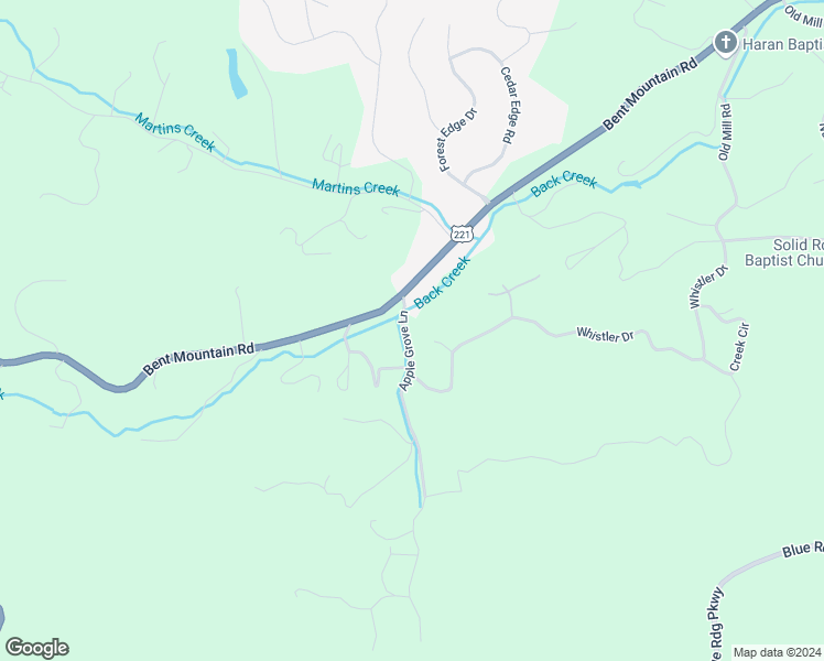 map of restaurants, bars, coffee shops, grocery stores, and more near 7338 Apple Grove Lane in Roanoke