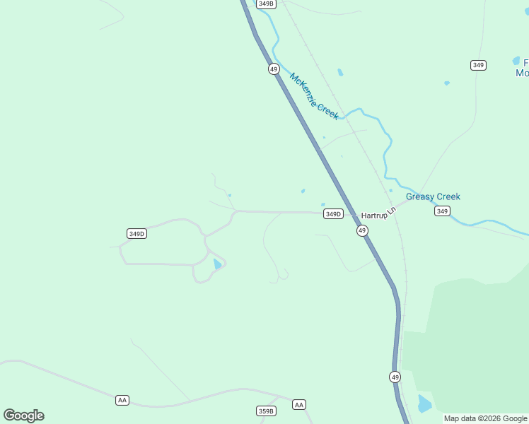 map of restaurants, bars, coffee shops, grocery stores, and more near Hartrup Lane in Wayne County