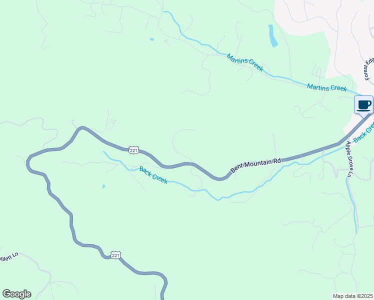 map of restaurants, bars, coffee shops, grocery stores, and more near 7529 Countrywood Drive in Roanoke