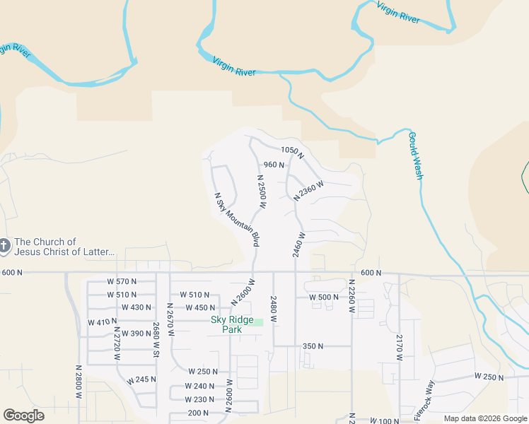 map of restaurants, bars, coffee shops, grocery stores, and more near 812 North 2500 West in Hurricane