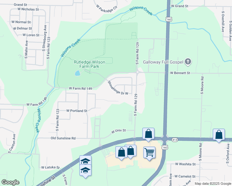 map of restaurants, bars, coffee shops, grocery stores, and more near 3785 Stonehinge Drive West in Springfield