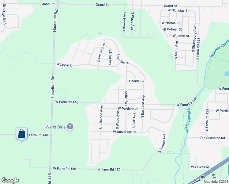 map of restaurants, bars, coffee shops, grocery stores, and more near 4740 West Minota Street in Springfield
