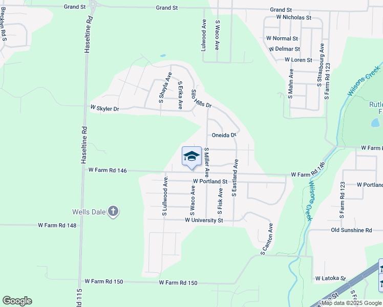 map of restaurants, bars, coffee shops, grocery stores, and more near 4740 West Minota Street in Springfield