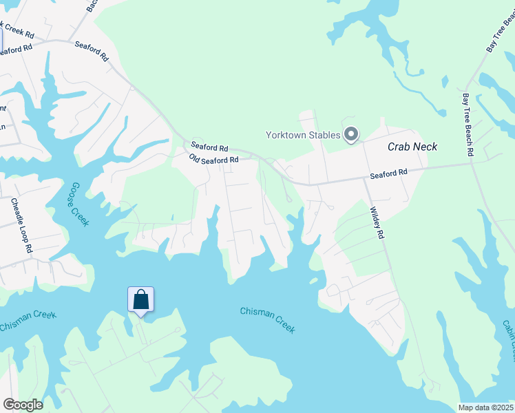 map of restaurants, bars, coffee shops, grocery stores, and more near 109 Charles Circle in Seaford