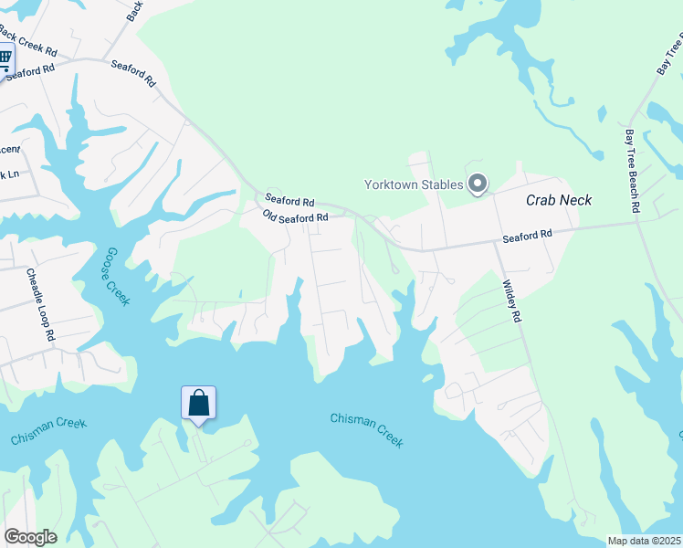 map of restaurants, bars, coffee shops, grocery stores, and more near 105 Charles Circle in Seaford